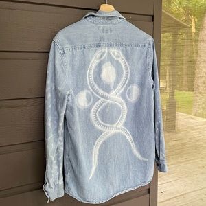 + Brass Arrow + Chambray Button down.